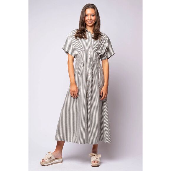 New Anthropologie The Tobie Button-Front Pleated Shirt Dress by Exquise Size Xs - Picture 1 of 12